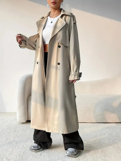 'Quenby' Beige Trench Coat - Celes Fashion